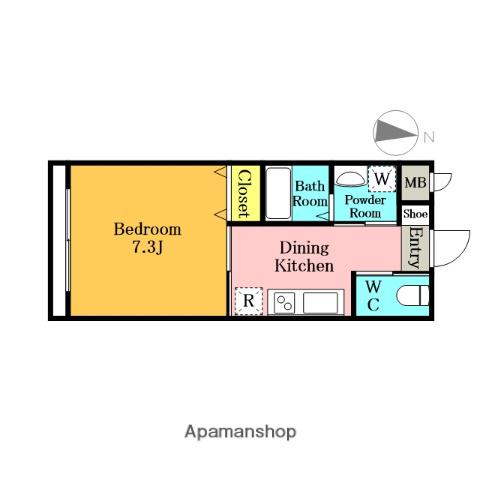 ラ・ルミエールⅡ(1K/3階)の間取り写真