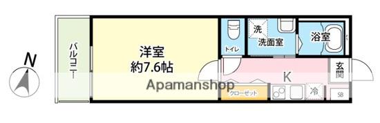 カプレットネロN(1K/1階)の間取り写真