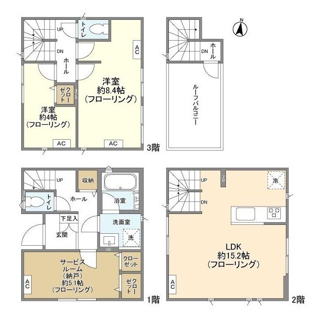 川越線 日進駅(埼玉) 徒歩8分 3階建 築3年(2SLDK)の間取り写真