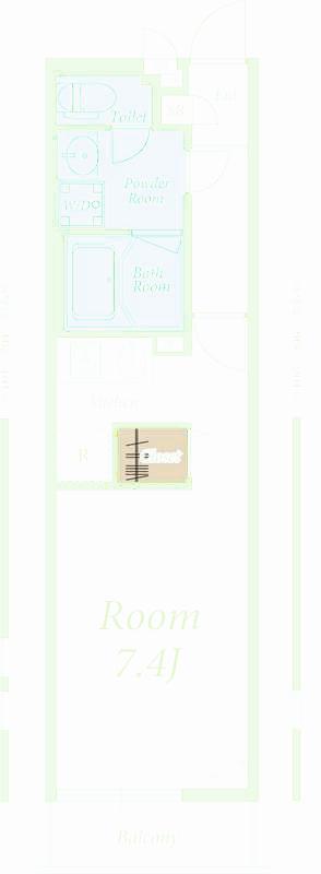 リブリ・ASAYA(1K/2階)の間取り写真