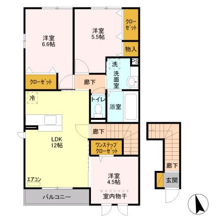 メゾンエスポワール Ⅲ(3LDK/2階)の間取り写真