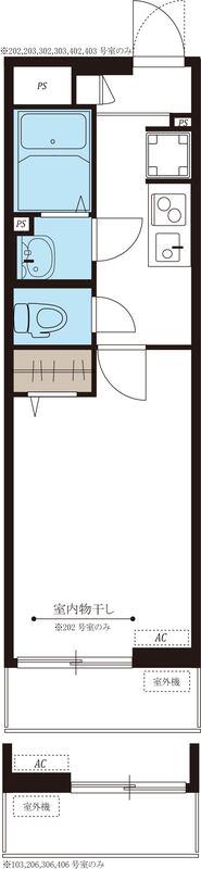 リブリ・さくらぎ(1K/4階)の間取り写真