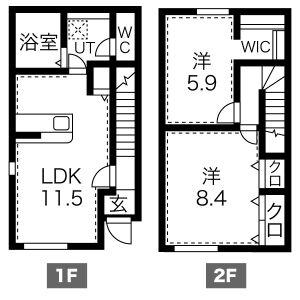 コンフォート埼玉北(2LDK/1階)の間取り写真