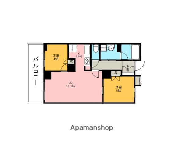 ドゥーエ大宮(2LDK/12階)の間取り写真