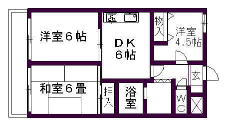 ホワイトパレス大宮(3DK/2階)の間取り写真