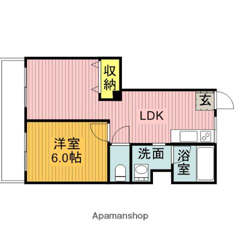 あぶらやコーポ(1LDK/3階)の間取り写真