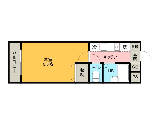 京浜東北・根岸線 大宮駅(埼玉) 徒歩7分 6階建 築28年(1K/5階)の間取り写真