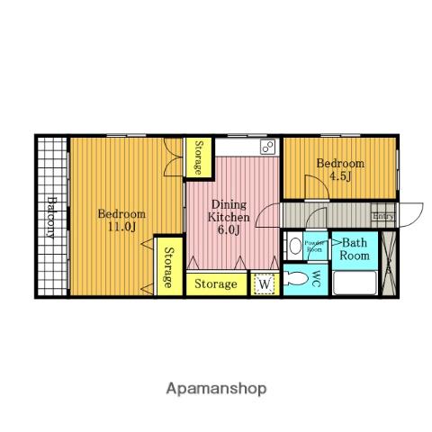 第一渋谷ビル(2DK/2階)の間取り写真