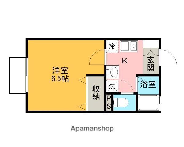 グレイスヒル三橋A棟(1K/2階)の間取り写真