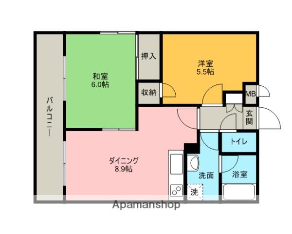 アネックスサクラ(2DK/3階)の間取り写真