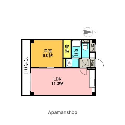 クリスタルマンション川口(1LDK/3階)の間取り写真
