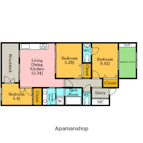 ラシーヌ ド ラブーレ(3LDK/2階)の間取り写真