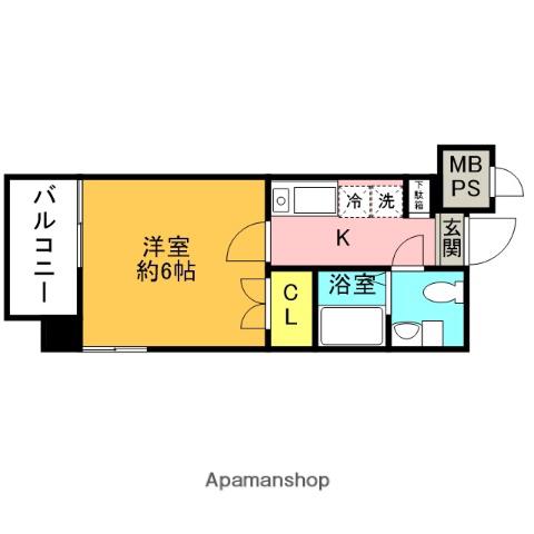 ドゥーエ川口(1K/5階)の間取り写真