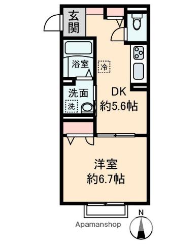  ROSEN HEIM(1DK/2階)の間取り写真