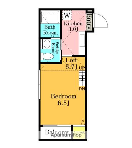 コンパートメントハウス鳩ヶ谷Ⅰ(1K/1階)の間取り写真