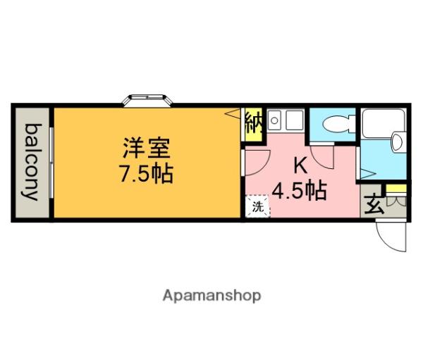 第16秋葉コーポ 1階階 間取り