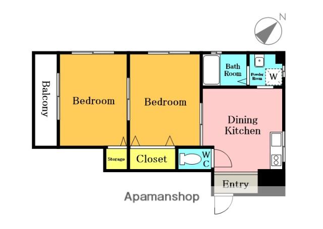 村上ハイツ(2DK/2階)の間取り写真