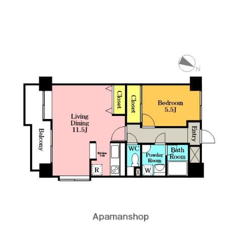 パークサイドハイツタケノヤ(1LDK/3階)の間取り写真