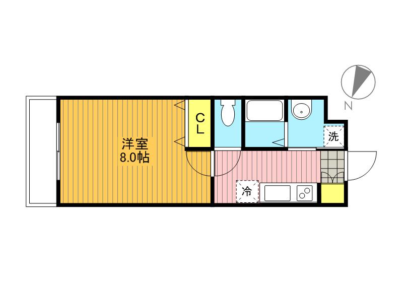 スリーブライト川口幸町(1K/1階)の間取り写真