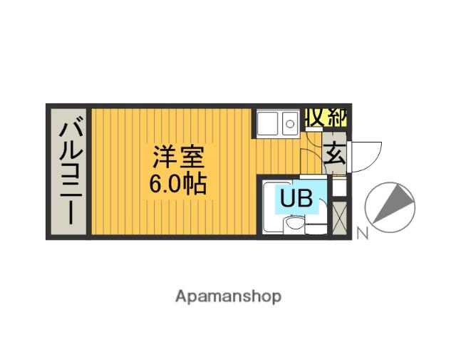 マリオン川口(ワンルーム/2階)の間取り写真