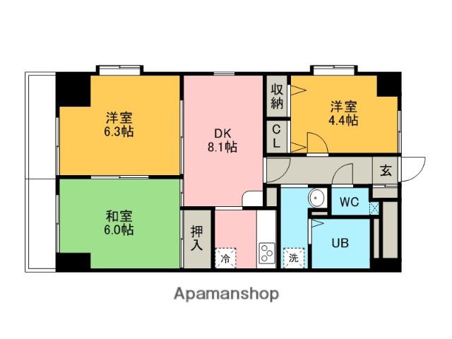 グランシエロ川口本町(3DK/7階)の間取り写真