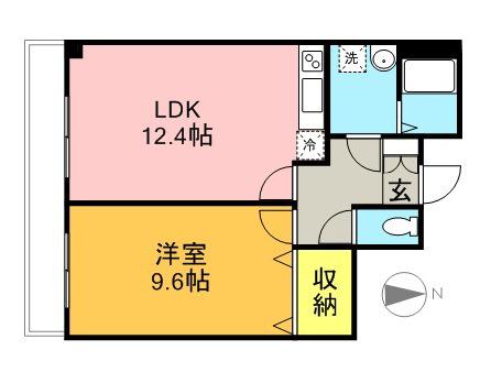 クレセントM(1LDK/1階)の間取り写真