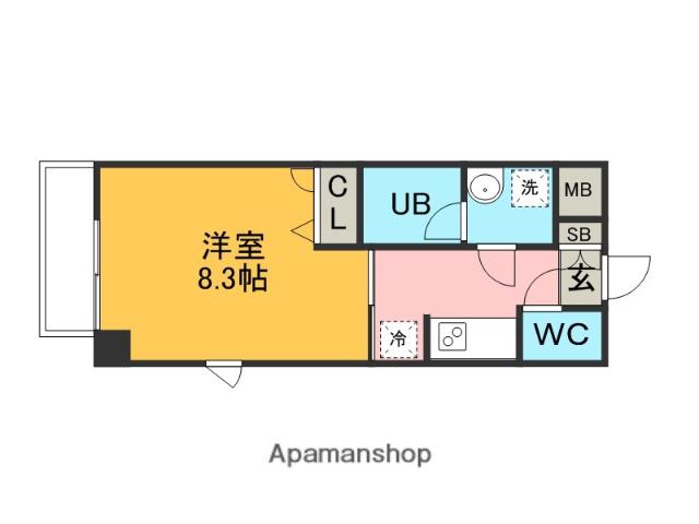 リンクパラッツォ川口本町(1K/8階)の間取り写真