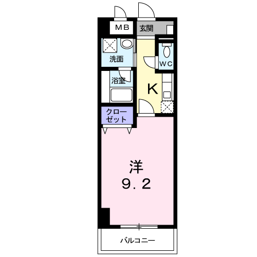グロースリング(1K/3階)の間取り写真