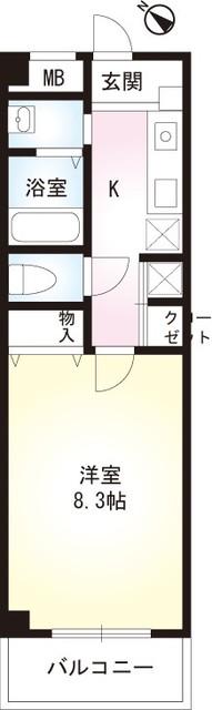 CHURA SUNHEIM(1K/3階)の間取り写真