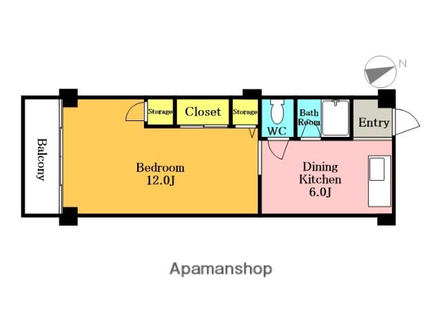 領家マンション(1DK/5階)の間取り写真