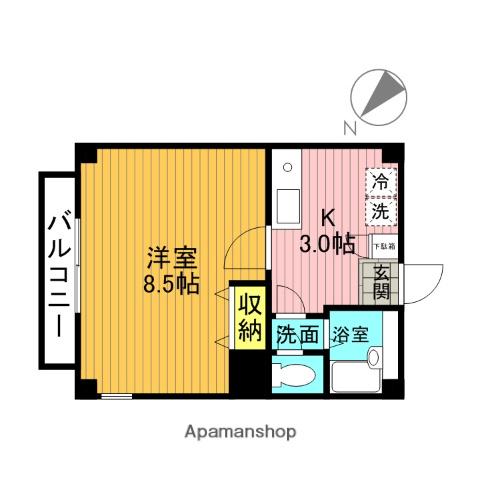 アーク南鳩ヶ谷(1K/2階)の間取り写真