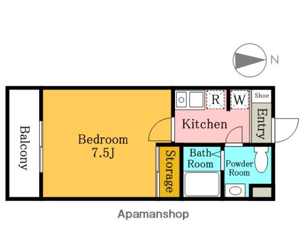 鳩ヶ谷ハウス(1K/1階)の間取り写真