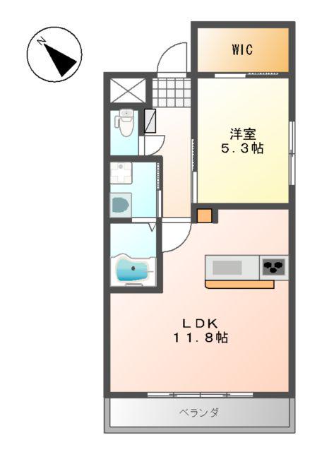 LA FORTE南鳩ヶ谷(1LDK/1階)の間取り写真
