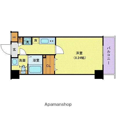 ユリカロゼAZEST川口(1K/4階)の間取り写真