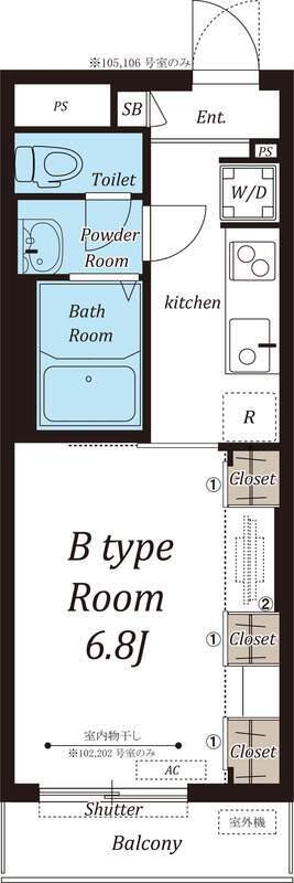 リブリ・RICHE Ⅷ(1K/3階)の間取り写真