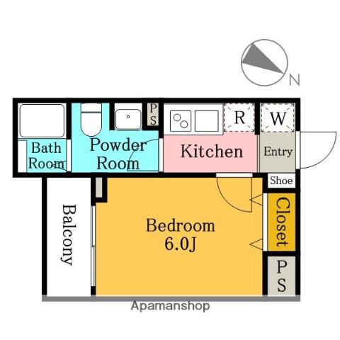 グランフェリオ川口(1K/2階)の間取り写真