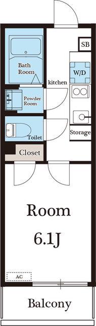 アウティス(1K/2階)の間取り写真