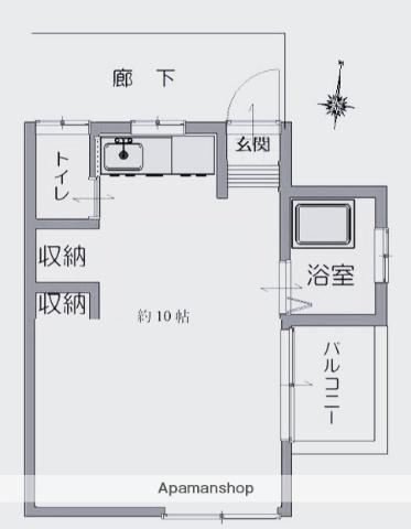 アートマンション(ワンルーム/1階)の間取り写真
