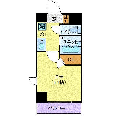 アクシーズグランデ川口西Ⅲ(1K/6階)の間取り写真