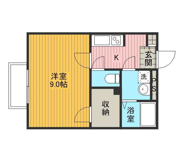 アムール CILIEGIO(1K/1階)の間取り写真