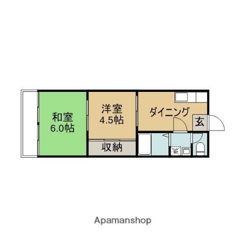 ファミール牛川(2K/1階)の間取り写真
