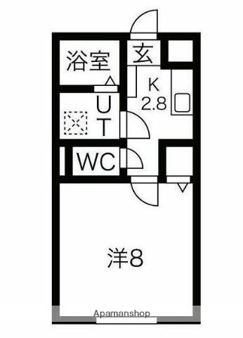 VILLA CALINE(1K/1階)の間取り写真