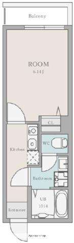 エテルノヴァローレ川口(1K/2階)の間取り写真