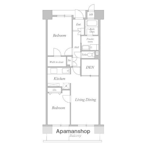 ルクレ川口イースト(2LDK/2階)の間取り写真