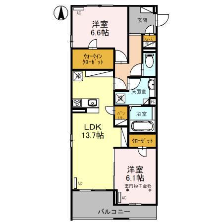 CAMELOT Ⅱ(2LDK/2階)の間取り写真