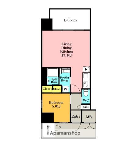 プレジオ川口(1LDK/5階)の間取り写真