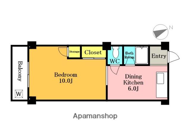 大辰マンション(1DK/5階)の間取り写真