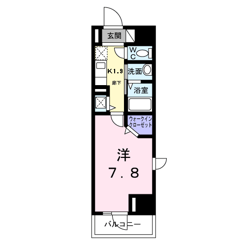 スアヴィス鳩ケ谷(1K/8階)の間取り写真
