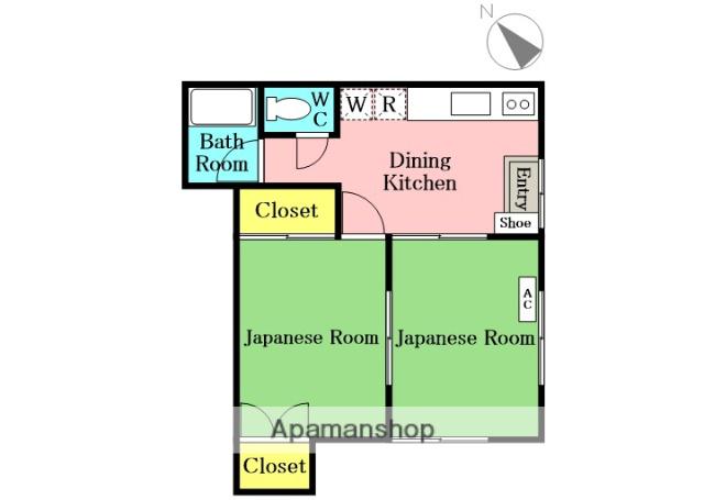 大誠ハイツ(2DK/1階)の間取り写真