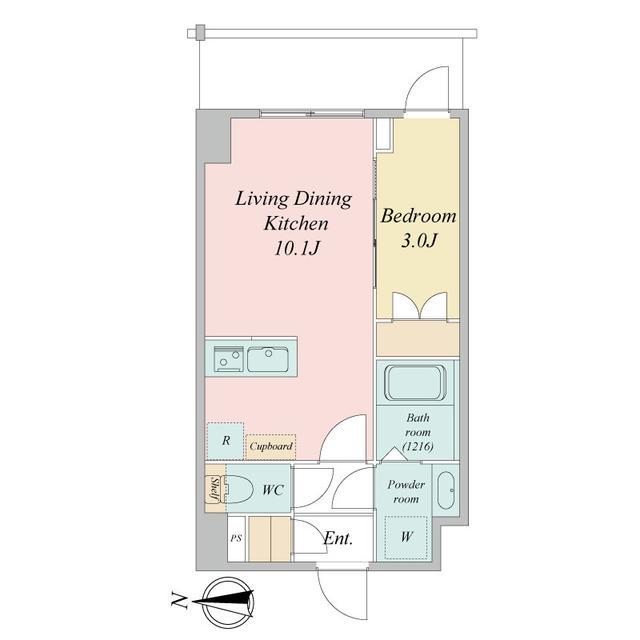 LIME RESIDENCE KAWAGUCHI イースト(1LDK/2階)の間取り写真